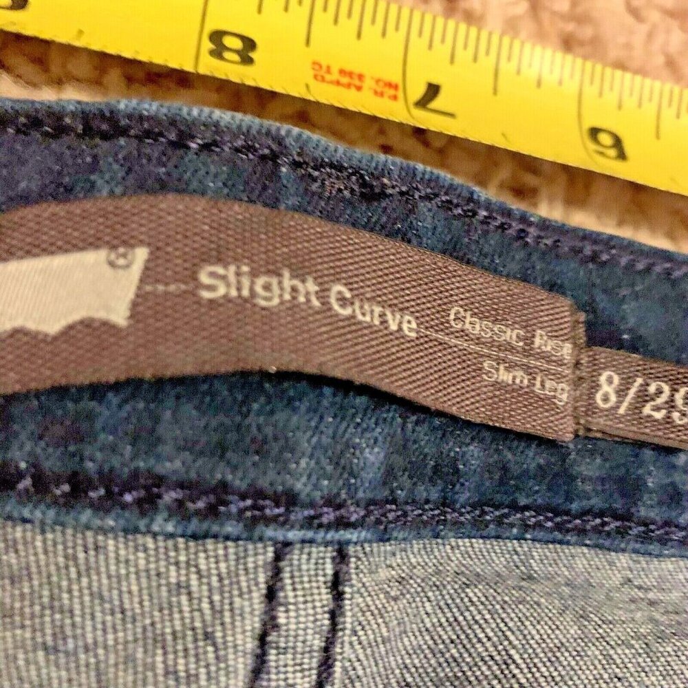 Levis Womens Blue Jeans 8 29 Slight Curve Classic Rise Slim Leg Stretch Denim - Picture 3 of 10